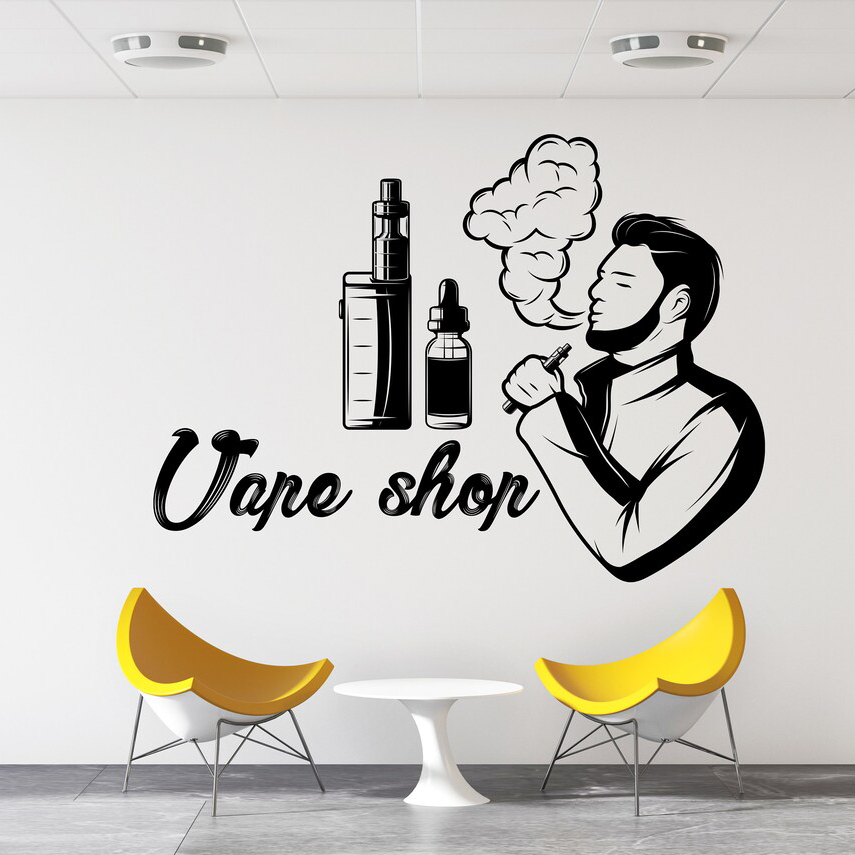 Vaping Store - Vape Shop stiker dinding jendela, stiker