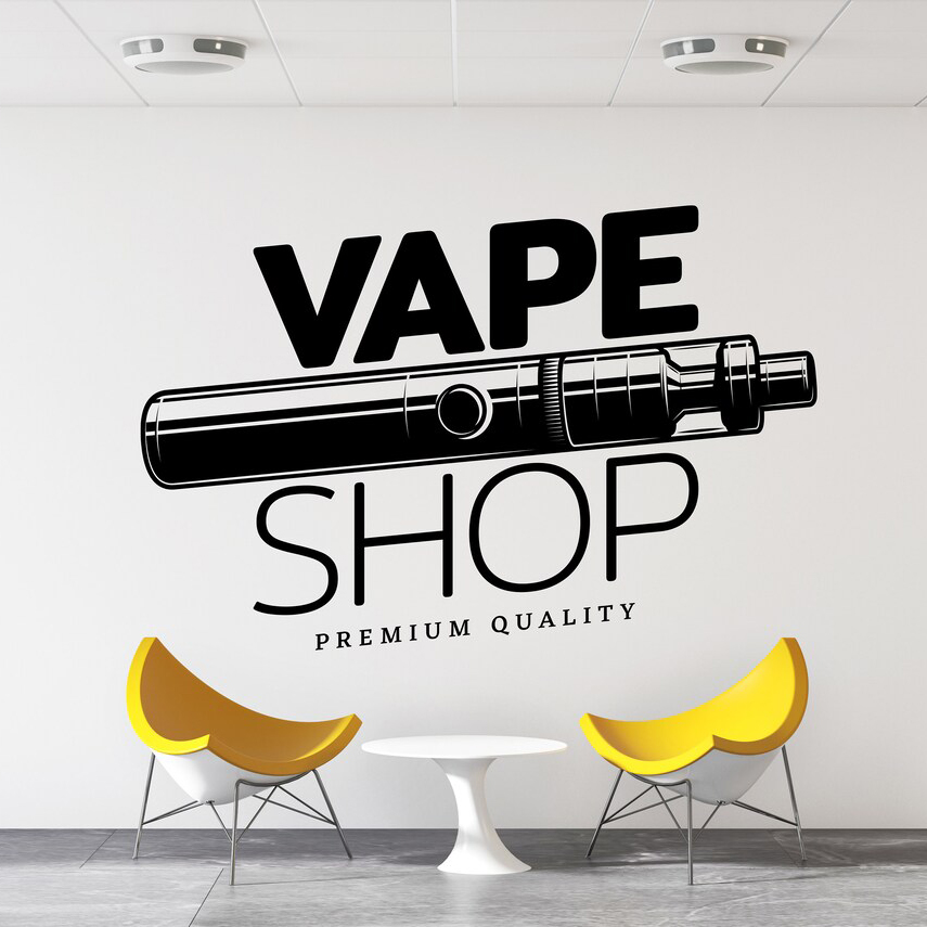 Vaping Store - Vape Shop stiker dinding jendela, stiker