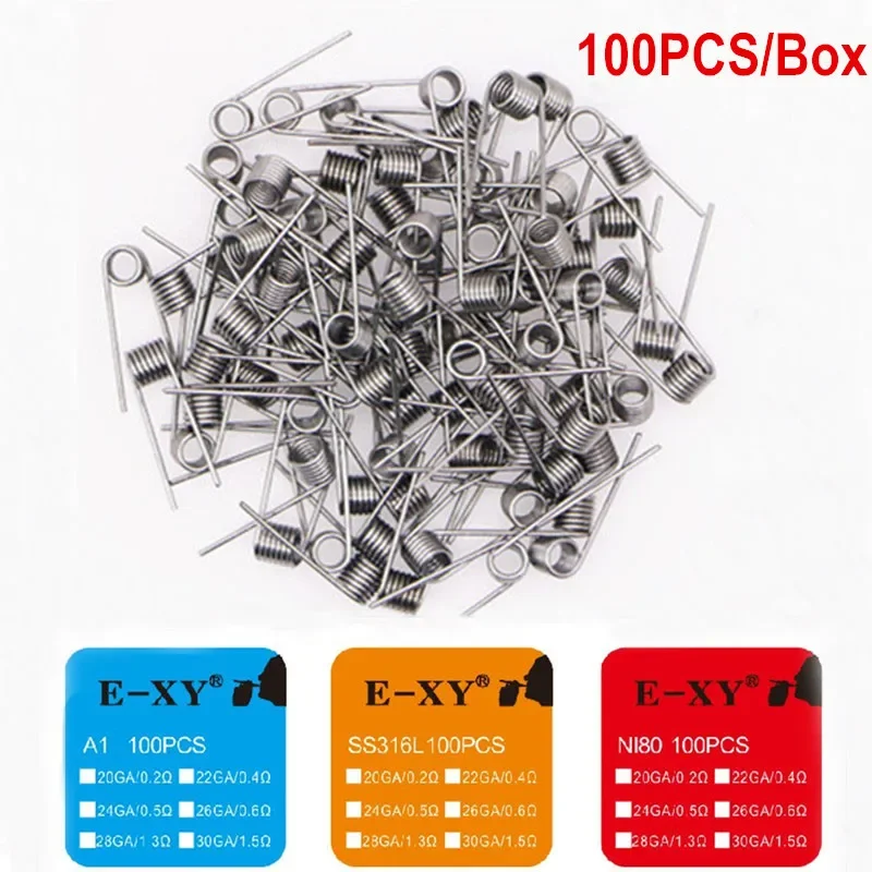 Coil Building Kit - 100 buah/kotak kawat kumparan pra-buat A1